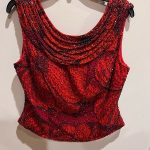 Red beaded top